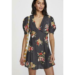 Free People NWT 10 Black Neon Garden Mini Dress